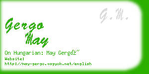 gergo may business card